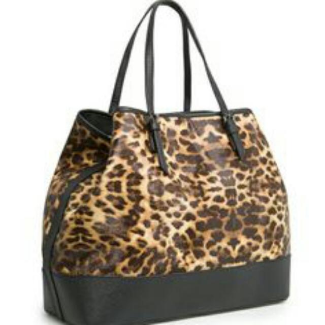 Mango Leopard Print Tote Bag
