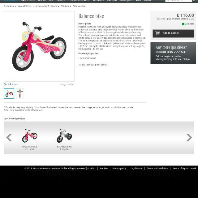 mercedes benz balance bike