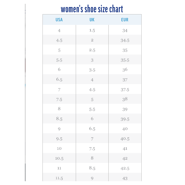 Keds Womens Size Chart