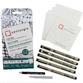 [ PRE-ORDER ] Official Zentangle+Sakura Supplies - White 12 piece kit