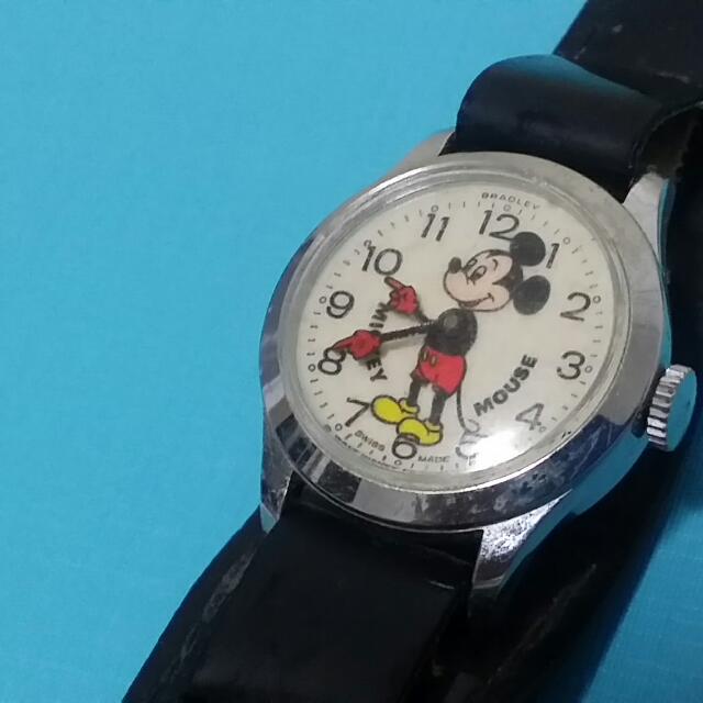 Old Bradley 1970's Mickey Mouse Watch Swiss Made Walt Disney, Hobbies ...