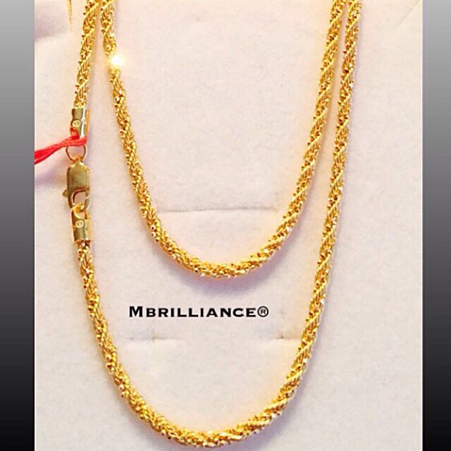 Laser Rope chain necklace 22k 916 Yellow Gold Luxury on Carousell