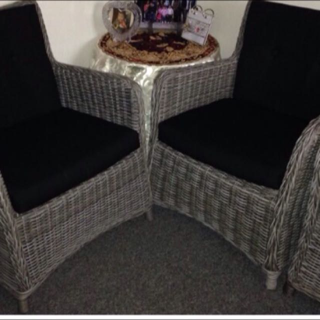 Wicker Outdoor Furniture 3 Piece Set By Del Terra Brand Home Wicker Outdoor Furniture 3 Piece Set By Del Terra Brand Home On Carou