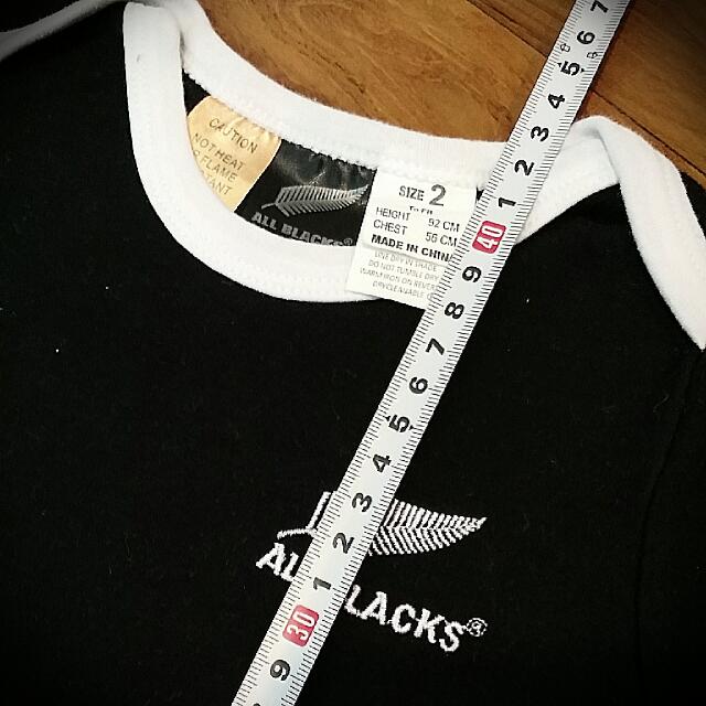 All Blacks Onesie Black With White Trimming Sz 2 Like New Babies Kids On Carousell