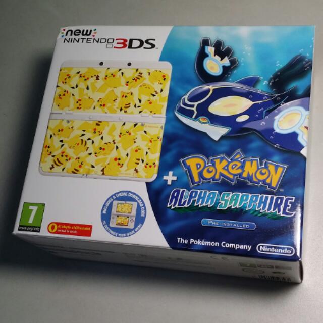 Bundle White new Nintendo 3DS Pokemon Alpha Sapphire Pikachu Cover plate Screen Protector