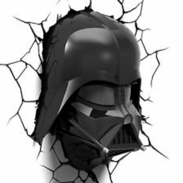 Star Wars 3d Wall Deco Light Darth Vader Toys Games On Carousell