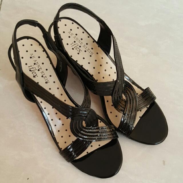 Brand New Anne Klein iFlex Parma Black Wedge Sandals Size 9