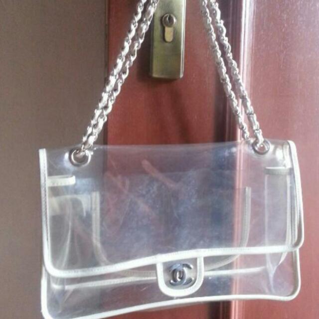 Authentic chanel Clear Transparent 2.55 Bag