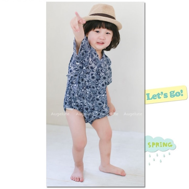 Batik Yukata Kids Yukata Kimono Romper Style Babies Kids On Carousell