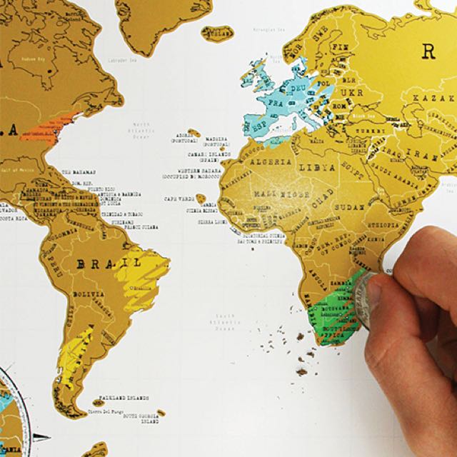 Original Luckies Scratch Map (Travel Edition), Everything Else on Carousell