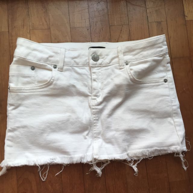 Topshop white denim skirt sale