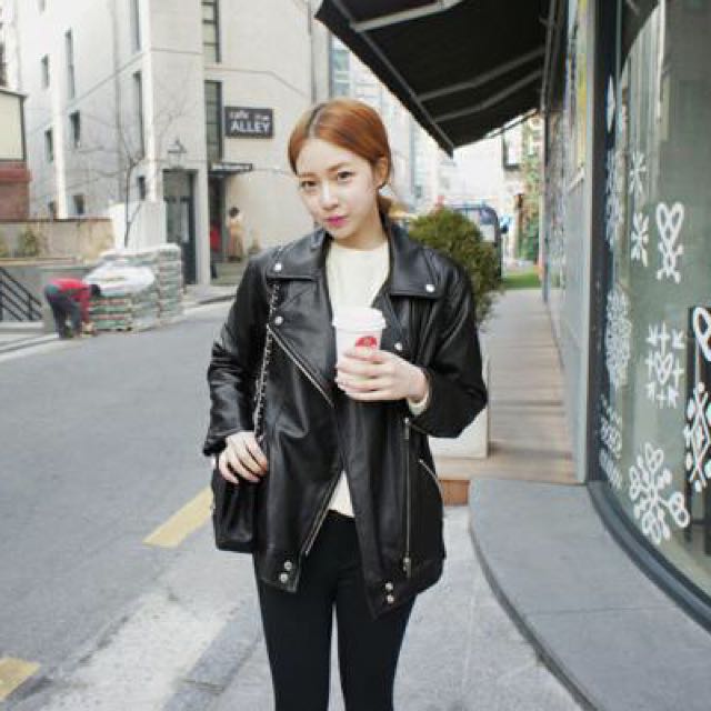 Stylenanda leather clearance jacket