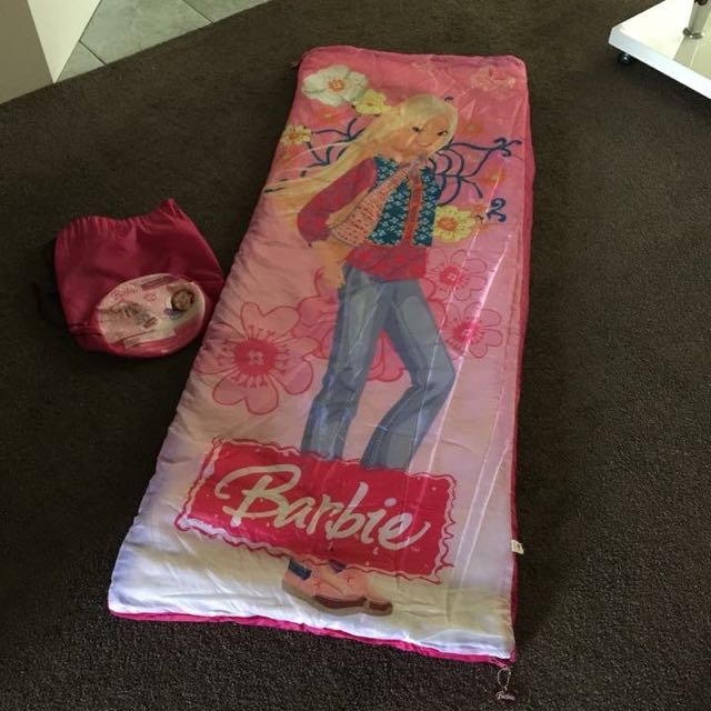 Pink Barbie Sleeping Bag, Babies & Kids on Carousell