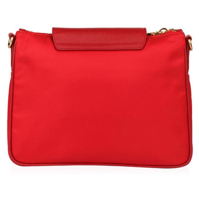 Prada Bandoliera Tessuto Saffian BT0933 Rosso Luxury Bags Wallets on Carousell