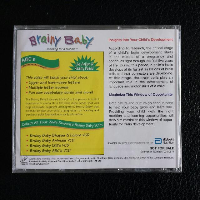 BN Sealed Brainy Baby ABC Vcd, Babies & Kids, Infant Playtime on Carousell
