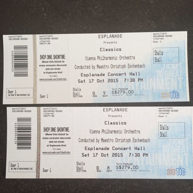 Vienna Philharmonic Orchestra Ticket, Tickets & Vouchers, Event Tickets