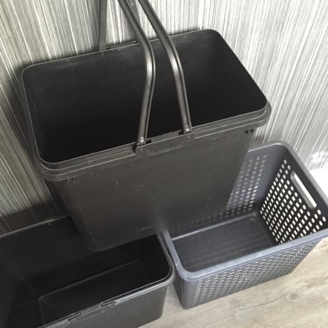 Black IKEA Storage Bins/container, Furniture & Home Living, Home