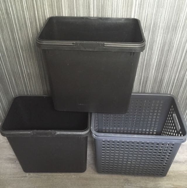 Black IKEA Storage Bins/container, Furniture & Home Living, Home