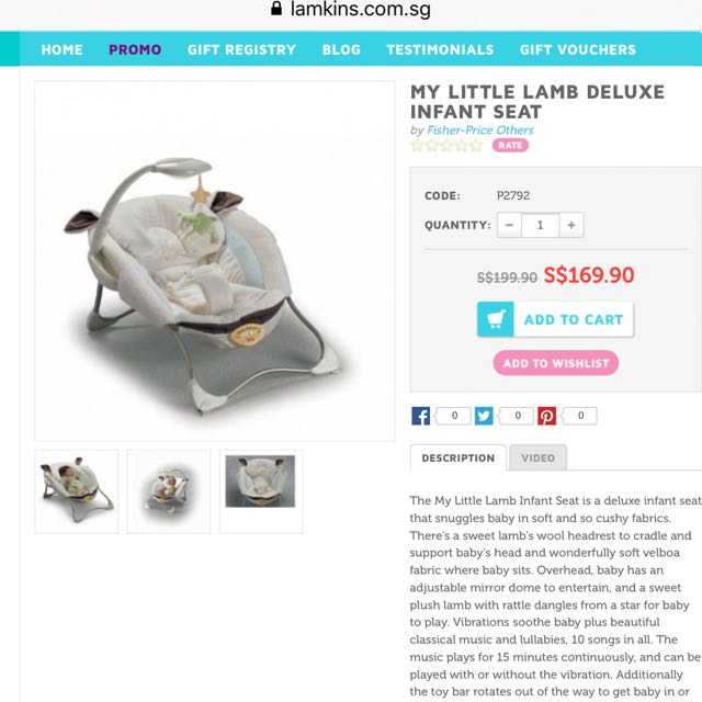 Brand New Fisher Price My Little Lamb Infant Seat Bouncer, Babies & Kids, Infant Playtime on