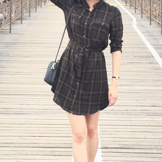 h and m checkered dress