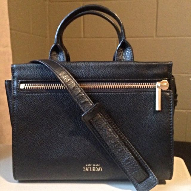 Pre owned Kate Spade Saturday Zipline Black Leather Bag
