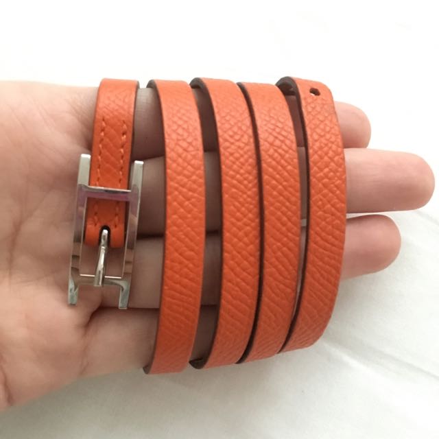 Authentic Hermes Hapi 3MM Bracelet in Orange Luxury on Carousell