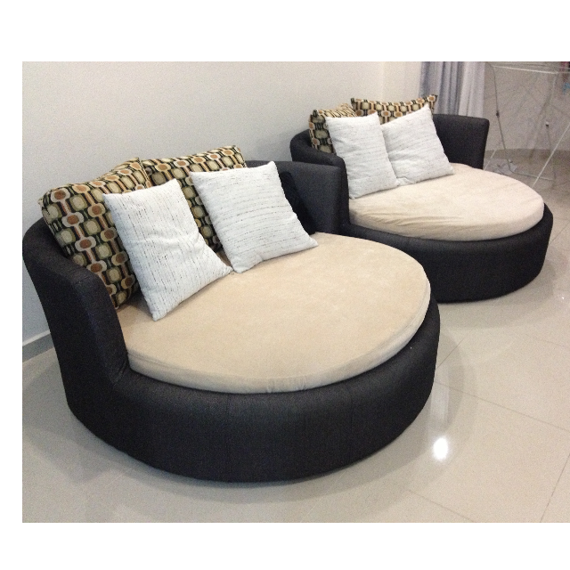 Round Shape Sofa x2, Furniture & Home Living, Furniture, Sofas on Carousell
