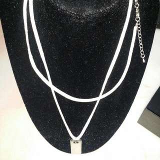 Plain white long necklaces