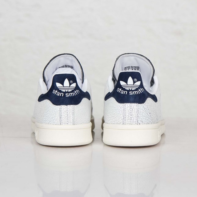 Adidas Stan Smith Cracked Leather White Navy Men s Fashion
