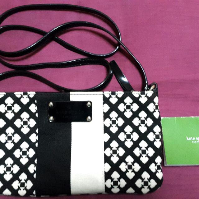 kate spade black and white sling bag