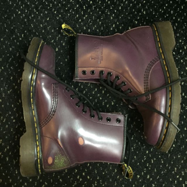 Dr Martens Purple Lace Up Boots, Women 