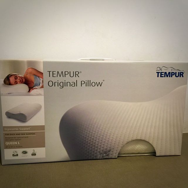 Authentic Tempur Original Pillow Queen L, Furniture & Home Living