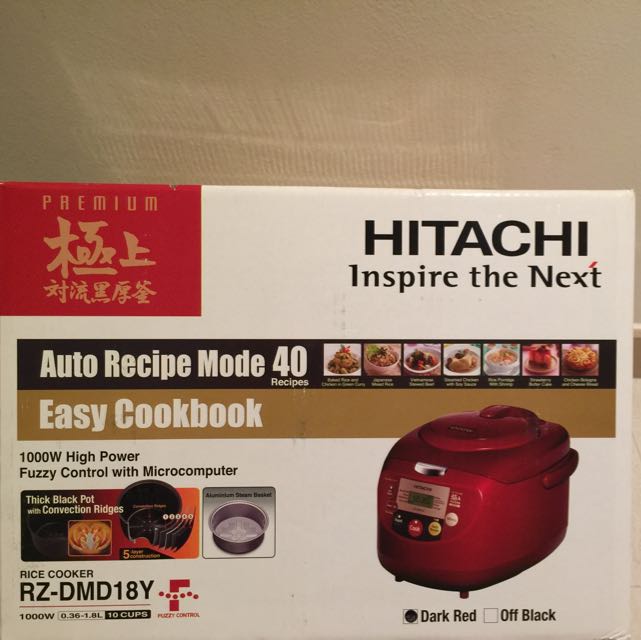 Hitachi Fuzzy Logic Rice Cooker 1.8L Red Colour, TV & Home Appliances