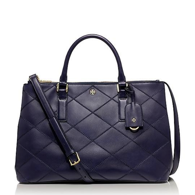 Tory Burch Mini 'robinson' Double Zip Tote In Tory Navy