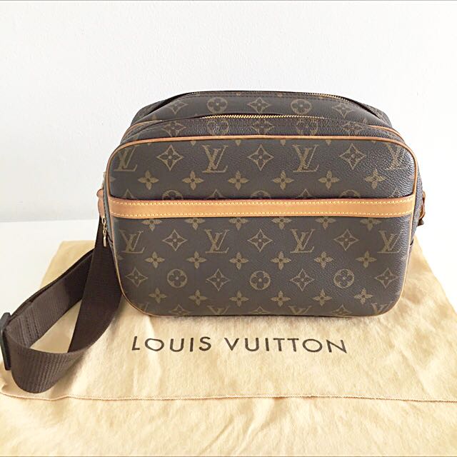 Auth Louis Vuitton Monogram Reporter Shoulder Bag Camera Bag  0i100100n"