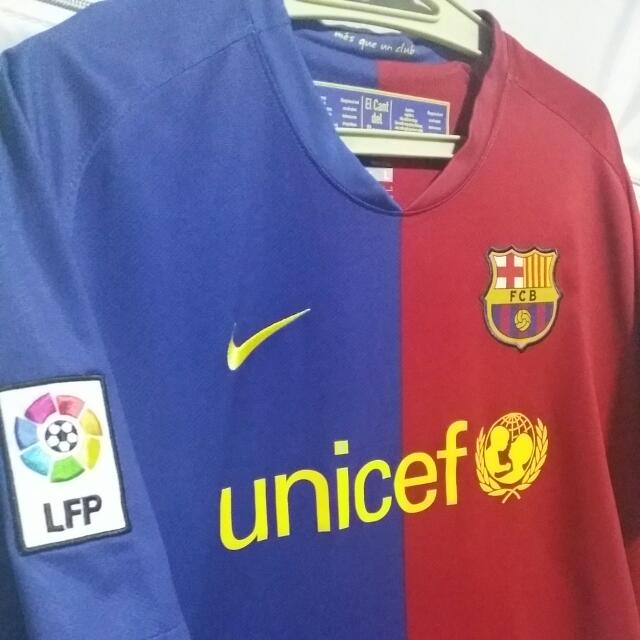 Authentic Vintage Barcelona Jersey With Unicef Sponsor And Messi 10 Printing Sports On Carousell