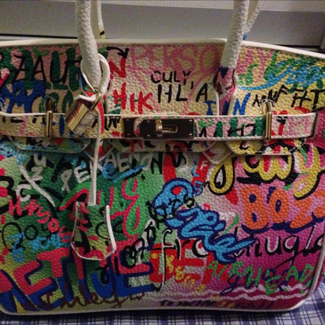 Brand New Graffiti Birkin Style Bag