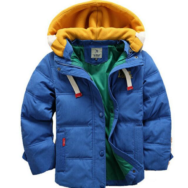 High quality 4 10Yrs Korean Boys Blue winter coats Jacket kids Casual jackets Boys thick Winter jacket 4Color Boy Winter Coat