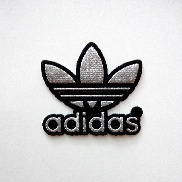 Silver Adidas Logo Iron On Patch 
