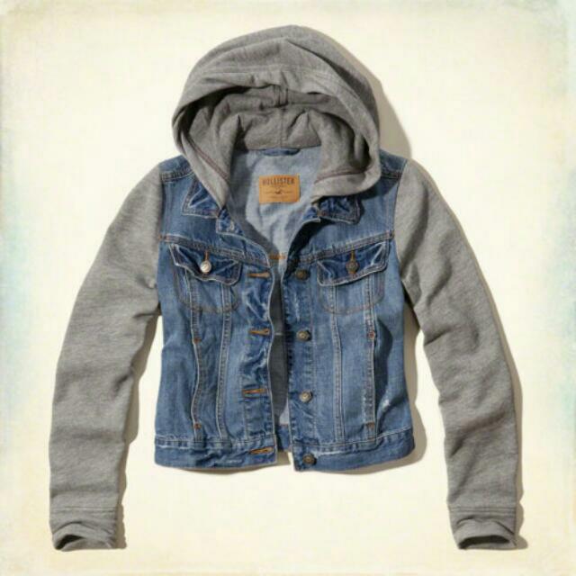 Hollister denim hoodie top