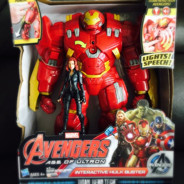 Marvel avengers titan hero tech interactive hulk buster 12 inch figure clearance