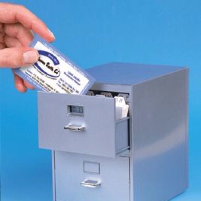 Mini Business Card File Cabinet With Lcd Clock Display Electronics On Carousell