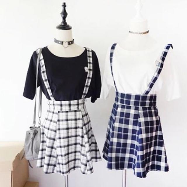 korean overall skirt
