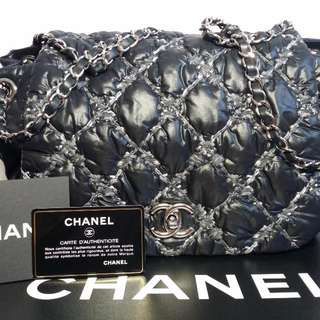Chanel Black Quilted Nylon Stitch Flap Bag