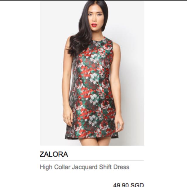 BRAND NEW ZALORA FESTIVE EDITION JACQUARD CHRISTMAS SHIFT DRESS
