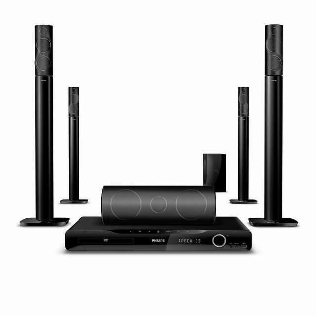 Philips 5.1 Home Theater HTS5550 3D Angled Speakers for Sale, Furniture & Home Living, Furniture