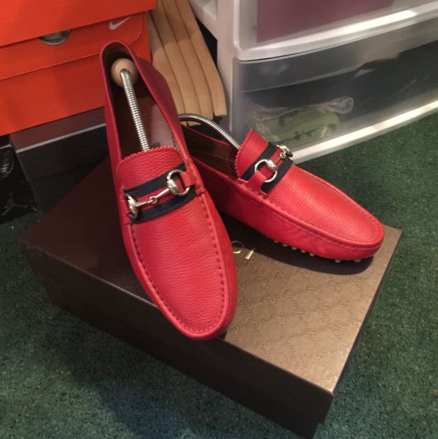 Red gucci drivers top