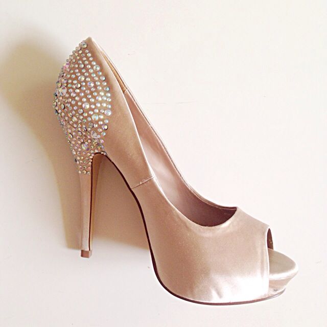 nude heels with diamonds