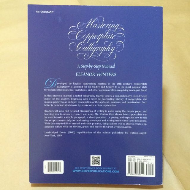 Mastering Copperplate Calligraphy A Step By Step Manual Books