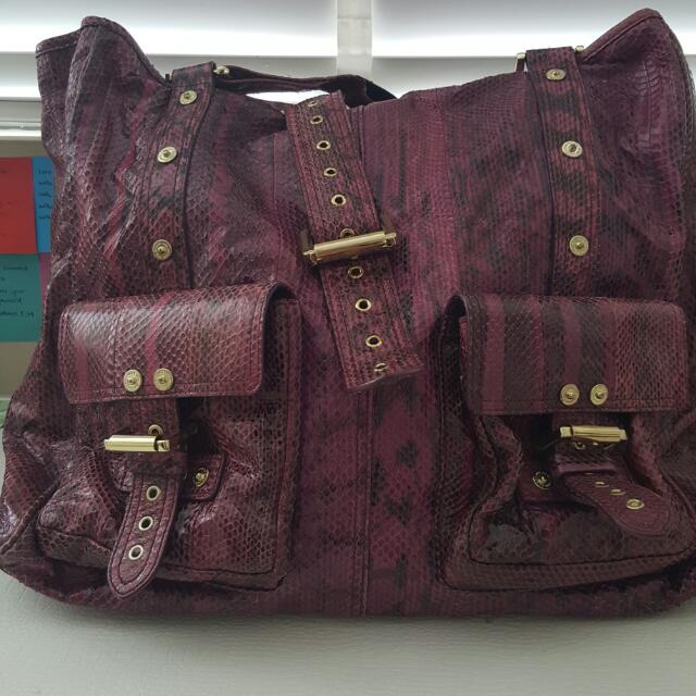 Mulberry Roxanne Tote, Raspberry Copperhead Snakeskin, Luxury, Bags ...